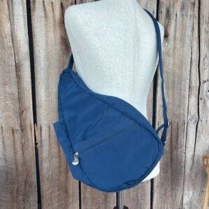 AmeriBag Healthy Back Bag Sling Crossbody Backpack Blue Ergonomic Travel